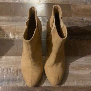 Suede wedge booties